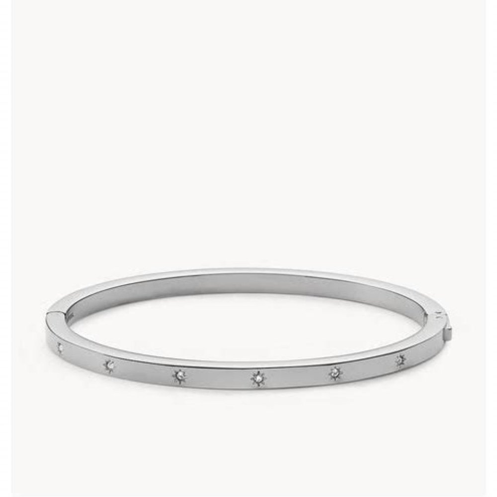 Fossil Sadie Shine Bright Stainless Steel Bangle Bracelet NWOT